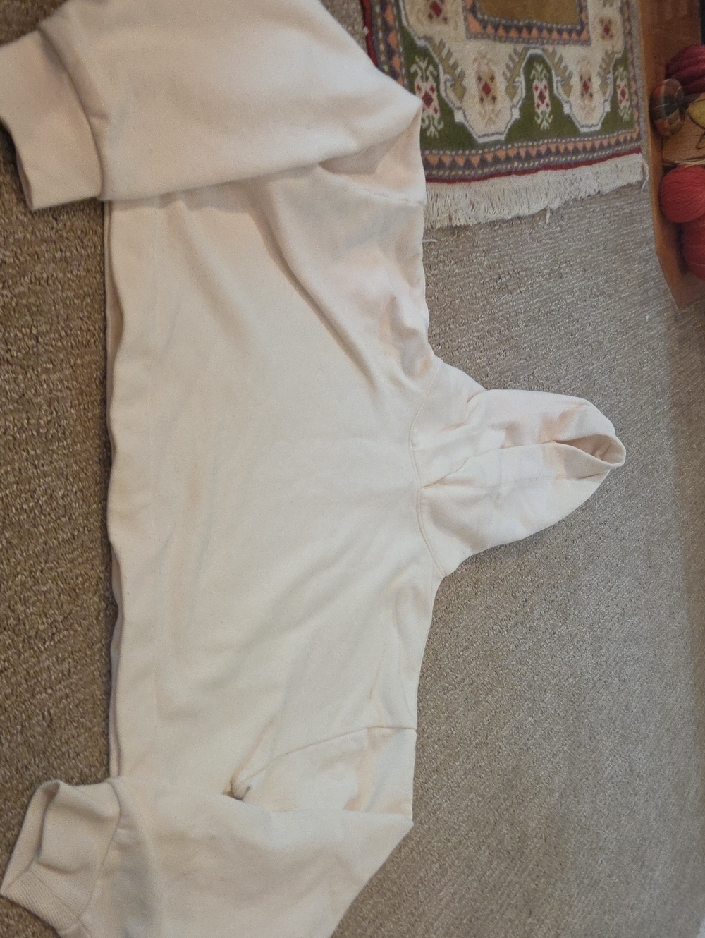 ALO Yoga Cream Hooded Pullover Sweatshirt Med